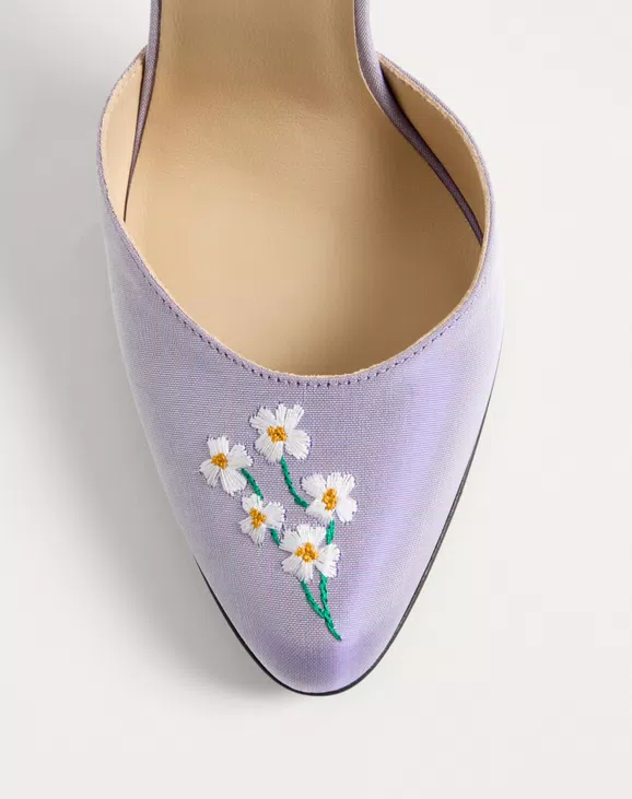 Valentino Hi Dolly Fabric Pumps With Floral Embroidery 105Mm - Image 3